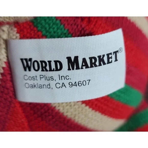 World Market Plush Sock Monkey Teddy Bear Stuffed Animal Striped Christmas 2006 - Picture 4 of 5